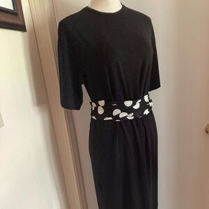 H & M knit maxi dress with scarf.